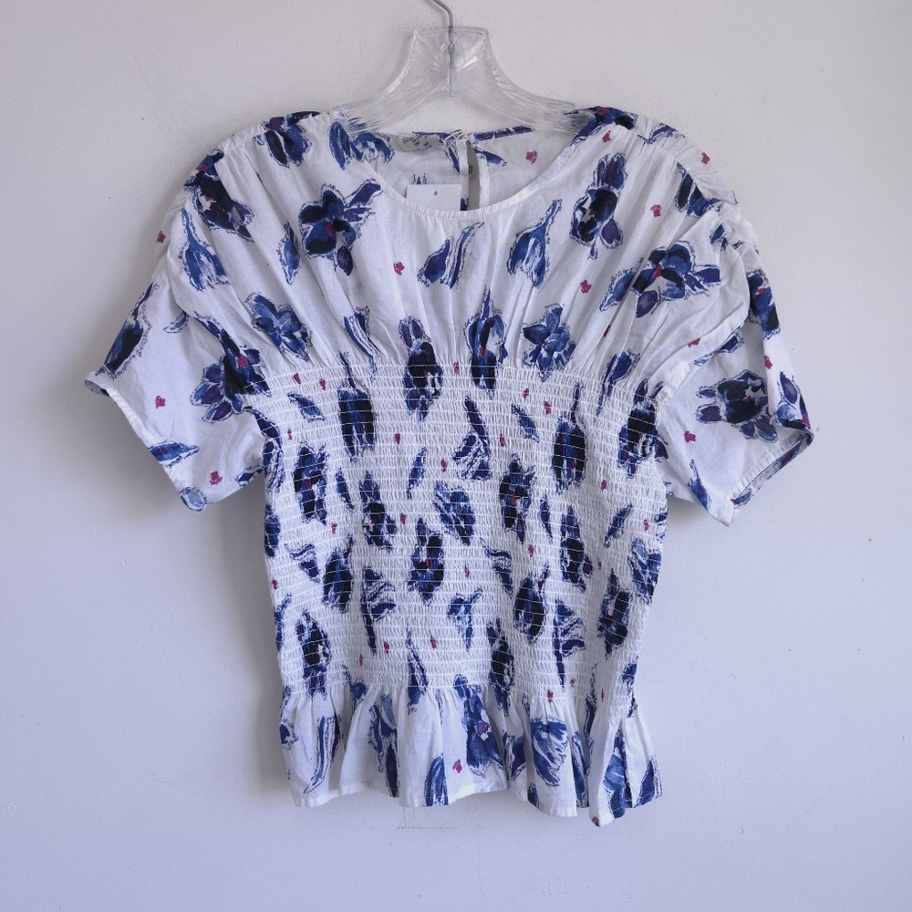 Baum Und Pferdgarten Mynowa Blue and White Printed Blouse